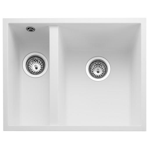 Rangemaster Oridian Undermount 1.5 Bowl Granite Kitchen Sink 560 x 440mm, White - ORIUN5602AW