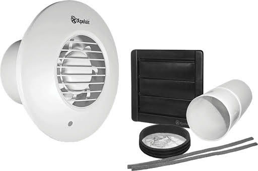 Xpelair Simply Silent Timer controlled Round Extractor Fan with fitting kit 100mm - DX100TR