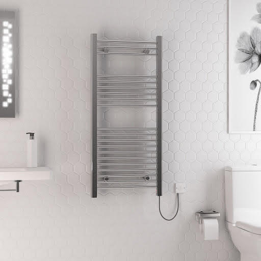 Solaro Biava Dry Element 1100 x 500mm Electric Heated Towel Radiator - Chrome