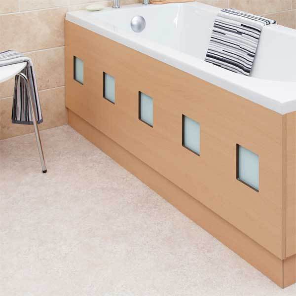 Modern Frosted Square Beech Bath Front Side Panel 1700mm MDF Adjustable