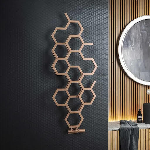 Terma Hex Bright Copper Designer Radiator 1220 X 486mm