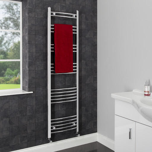 DuraTherm Dual Fuel Curved Heated Towel Radiator 1600 x 450mm Thermostatic
