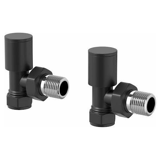 DuraTherm Black Angled Radiator Valves - 15mm