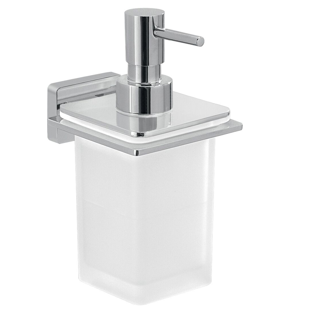square chrome soap dispenser