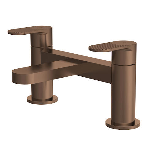 Aquari Contour Brushed Bronze Fluted Bath Mixer Tap