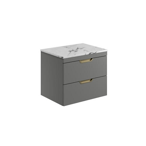 Scudo Aubrey Dust Grey Wall Hung Bathroom Vanity Unit 600mm