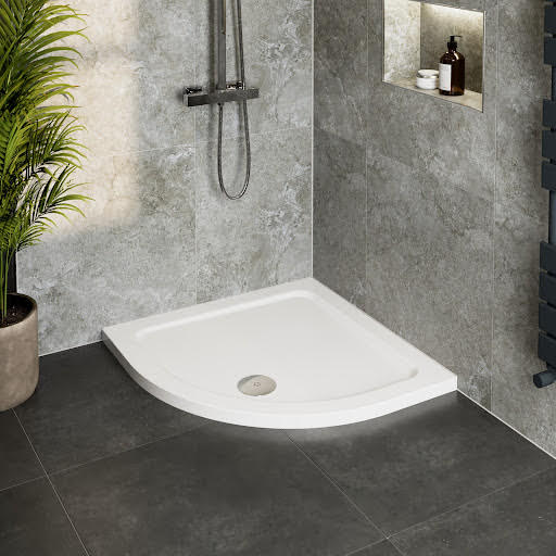 Hydrolux Low Profile 800 x 800mm Quadrant Shower Tray with Waste