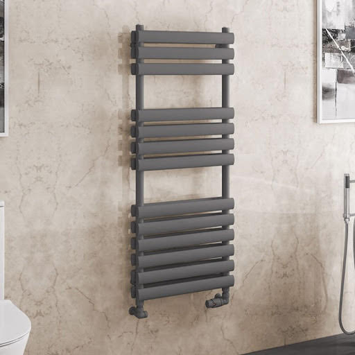 Solaro Tunstall 1200 x 500mm Double Panel Heated Towel Radiator - Matt Anthracite