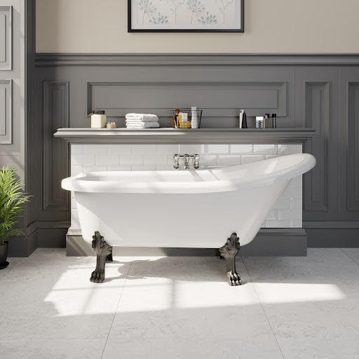 Park Lane Buxton Freestanding 1550 x 750mm Roll Top Bath With Black Dragon Feet