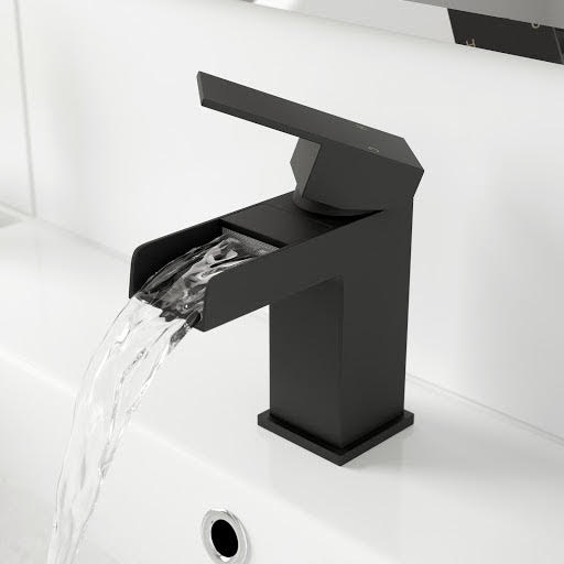 Architeckt Dakota Basin Mixer Waterfall Tap - Black Finish