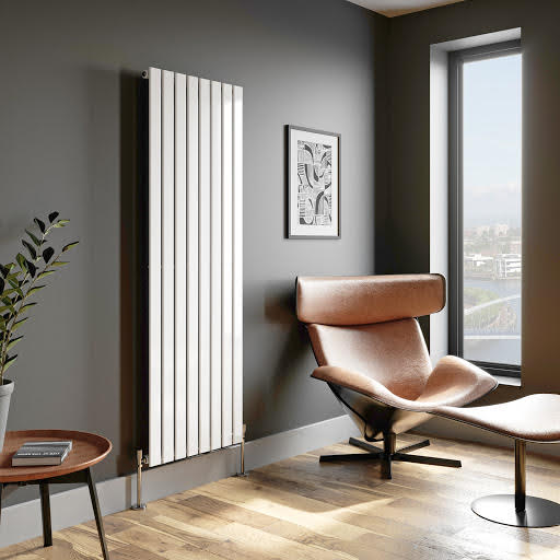 DuraTherm Vertical Single Flat Panel Designer Radiator - 1800 x 605mm White