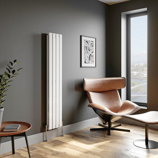 DuraTherm Vertical Double Flat Panel Designer Radiator - 1600 x 300mm White