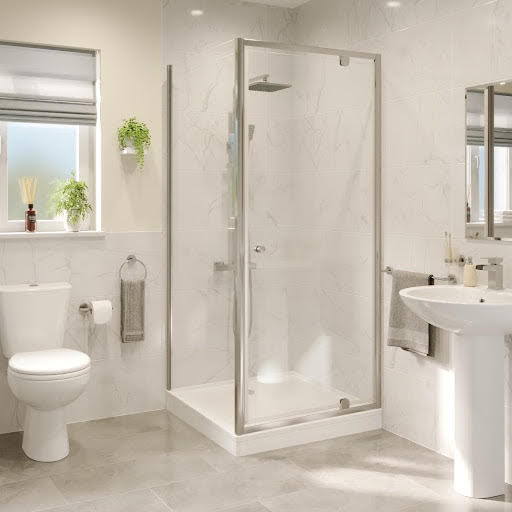 Hydrolux Pivot Shower Enclosure 800 x 800mm with Raised Non Slip Tray and Waste - 4mm