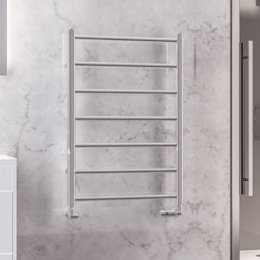 Solaro Tuscan Round Bar 800 x 600mm Heated Towel Radiator - Chrome
