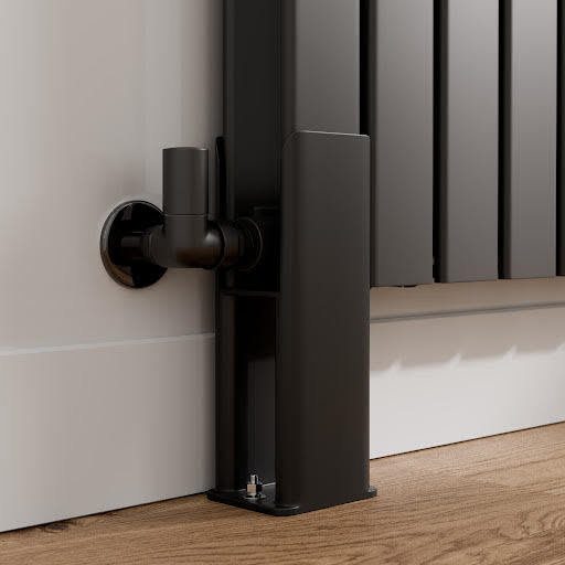 DuraTherm Black Legs for Horizontal Flat Radiator - Double Bar