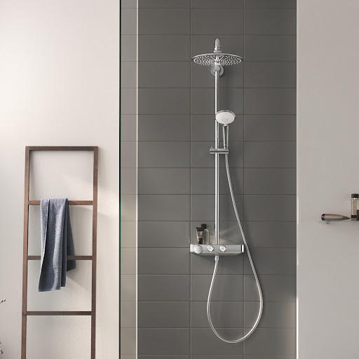 Thermostatic Shower with Fixed Shower Head gray