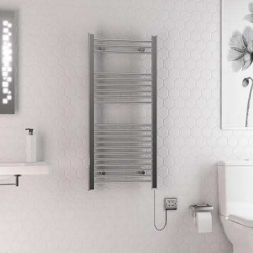 Solaro Biava Dry Element 1100 x 500mm Electric Heated Towel Radiator - Chrome