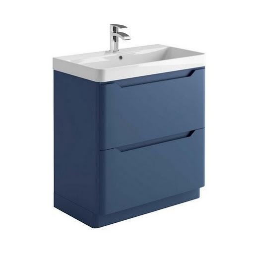 Scudo Ella Blue Freestanding Vanity Unit with Basin 800mm