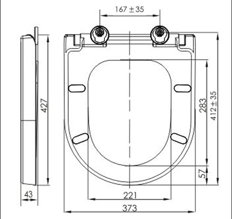 BTW Back To Wall Toilet Pan DShape Soft Close Seat Concealed Cistern