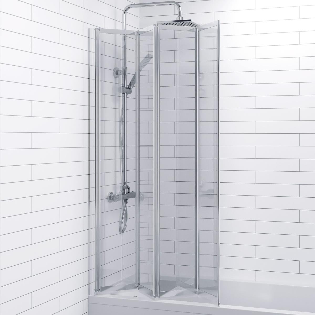 Hydrolux 4 Panel Folding Bath Shower Screen 992mm