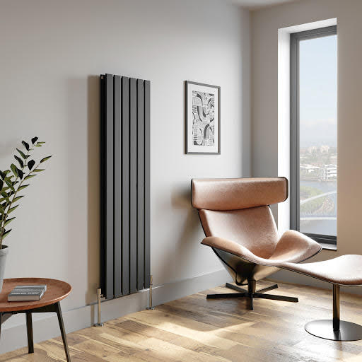 DuraTherm Vertical Double Designer Radiator - 1600 x 455 Anthracite Grey