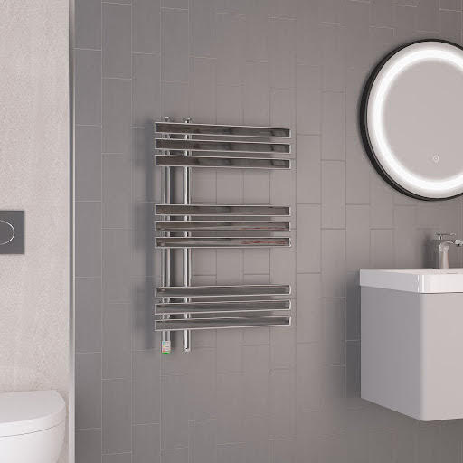 Solaro Loddon 800 x 500mm Electric Heated Towel Radiator - Chrome