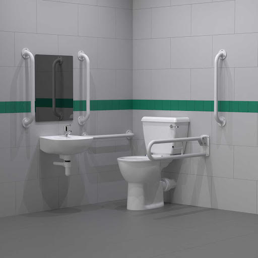 Nymas NymaPRO Close Coupled Doc M Pack White Grab Rails Exposed Fixings - DM200K/WH
