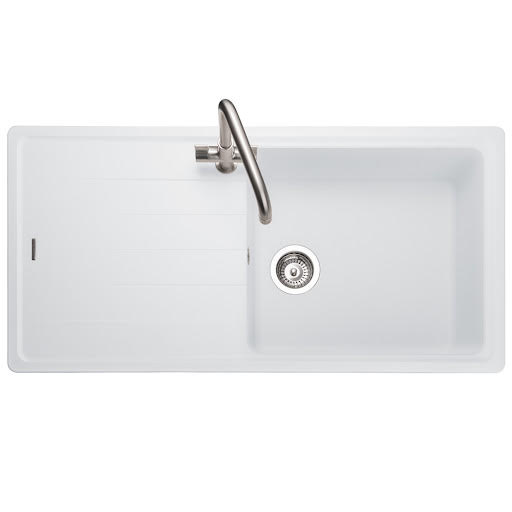 Rangemaster Elements Inset Single Bowl Granite Kitchen Sink 1000 x 500mm, White - ELE1051CW