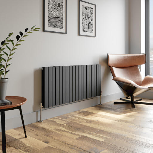 DuraTherm Horizontal Double Flat Panel Designer Radiator - 600 x 1440mm Anthracite