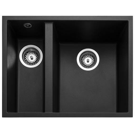 Rangemaster Oridian Undermount 1.5 Bowl Granite Kitchen Sink 560 x 440mm, Black - ORIUN5602CH