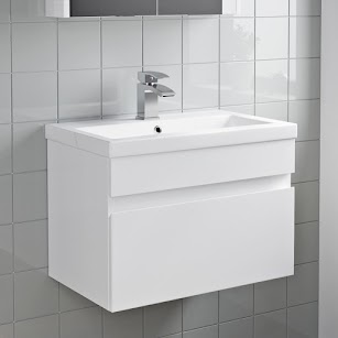 Avox white gloss fully assembled WH drawer vanity unit