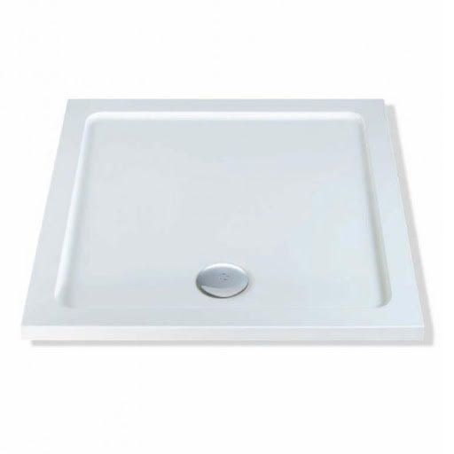 MX Low Profile 1000 x 1000mm Stone Resin Square Shower Tray with Waste MXEL1010