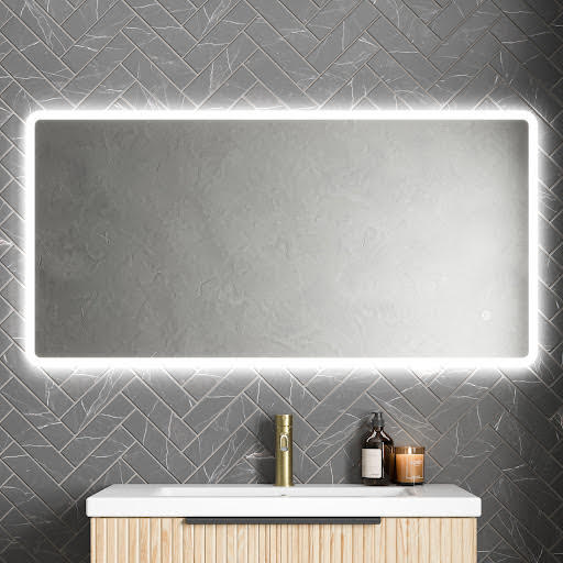 Artis Rectangular Backlit LED Mirror with Demister 1200 x 600mm - Mains Power
