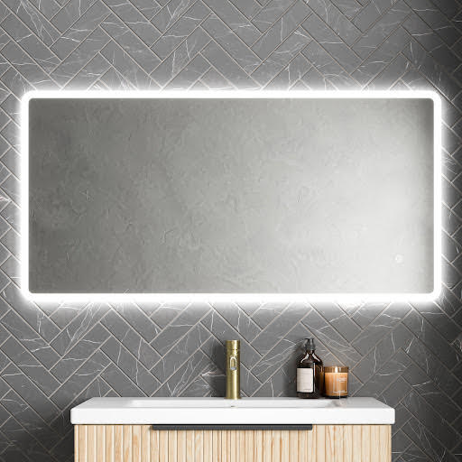 Artis Rectangular Backlit LED Mirror with Demister 600 x 1200mm - Mains Power