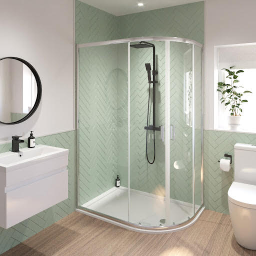 Luxura Offset Quadrant Shower Enclosure 1200 x 800mm with Tray & Waste (Right Hand) - 6mm