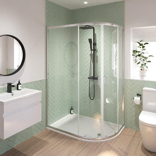 Luxura Offset Quadrant Shower Enclosure 1200 x 900mm with Non Slip Tray & Waste (Right Hand) - 6mm