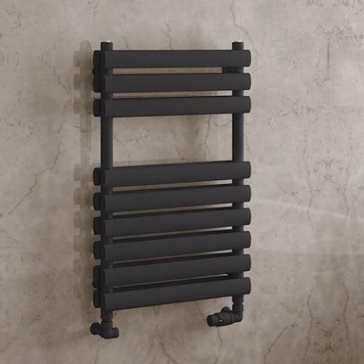 Solaro Tunstall 800 x 500mm Double Panel Heated Towel Radiator - Matt Black