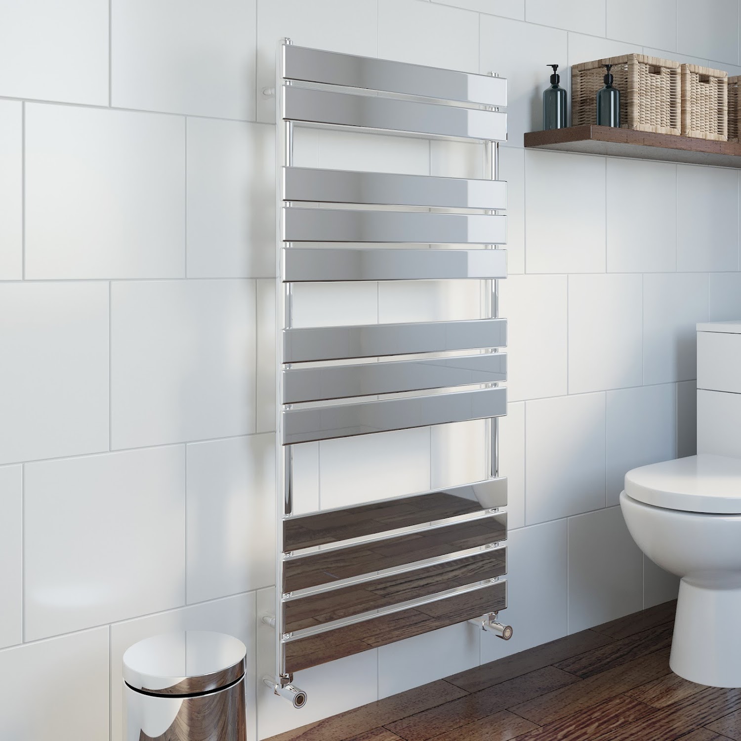 Bathroom 1200x600mm Heated Towel Rail Radiator Central Heating Flat