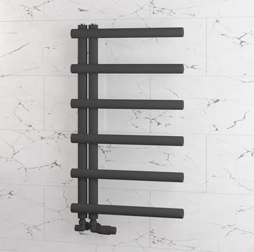 Solaro Marlow E-Style 850 x 500mm Heated Towel Radiator - Matt Anthracite