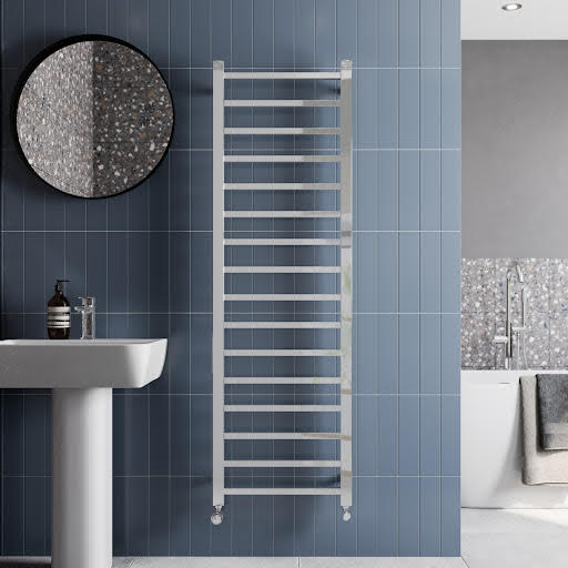 Solaro Square Bar Heated Towel Radiator Chrome - 1600 x 500mm