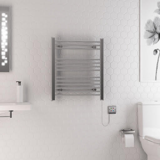 Solaro Biava Dry Element 700 x 600mm Electric Heated Towel Radiator - Chrome