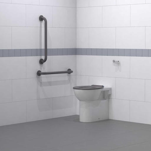 Nymas NymaCARE Back to Wall Ambulant Doc M Toilet Pack with Grey Concealed Fixings Grab Rails
