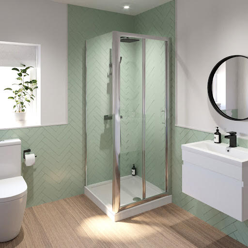 Luxura Bifold Shower Enclosure 760 x 760mm with Raised Tray - 6mm