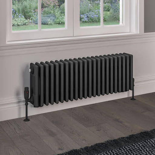 Eastlake Rivassa 300 x 1010mm Traditional 4 Column Radiator - Matt Anthracite