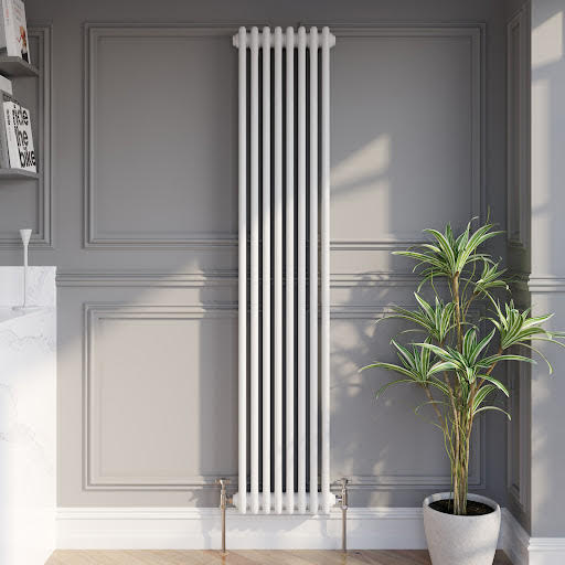 Park Lane Traditional Vertical Colosseum Triple Bar Column Radiator White - 1800 x 380mm