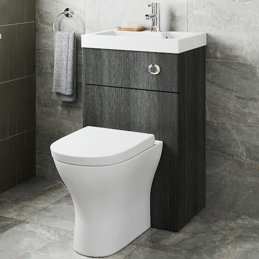 Artis Back to Wall Toilet with Sink on Top Grey Wood Unit 500mm