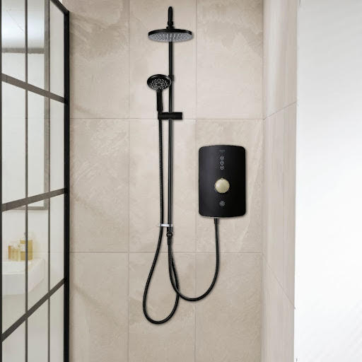 Triton Amala DuElec® 9.5kW Dual Electric Shower - Matt Black & Brushed Brass