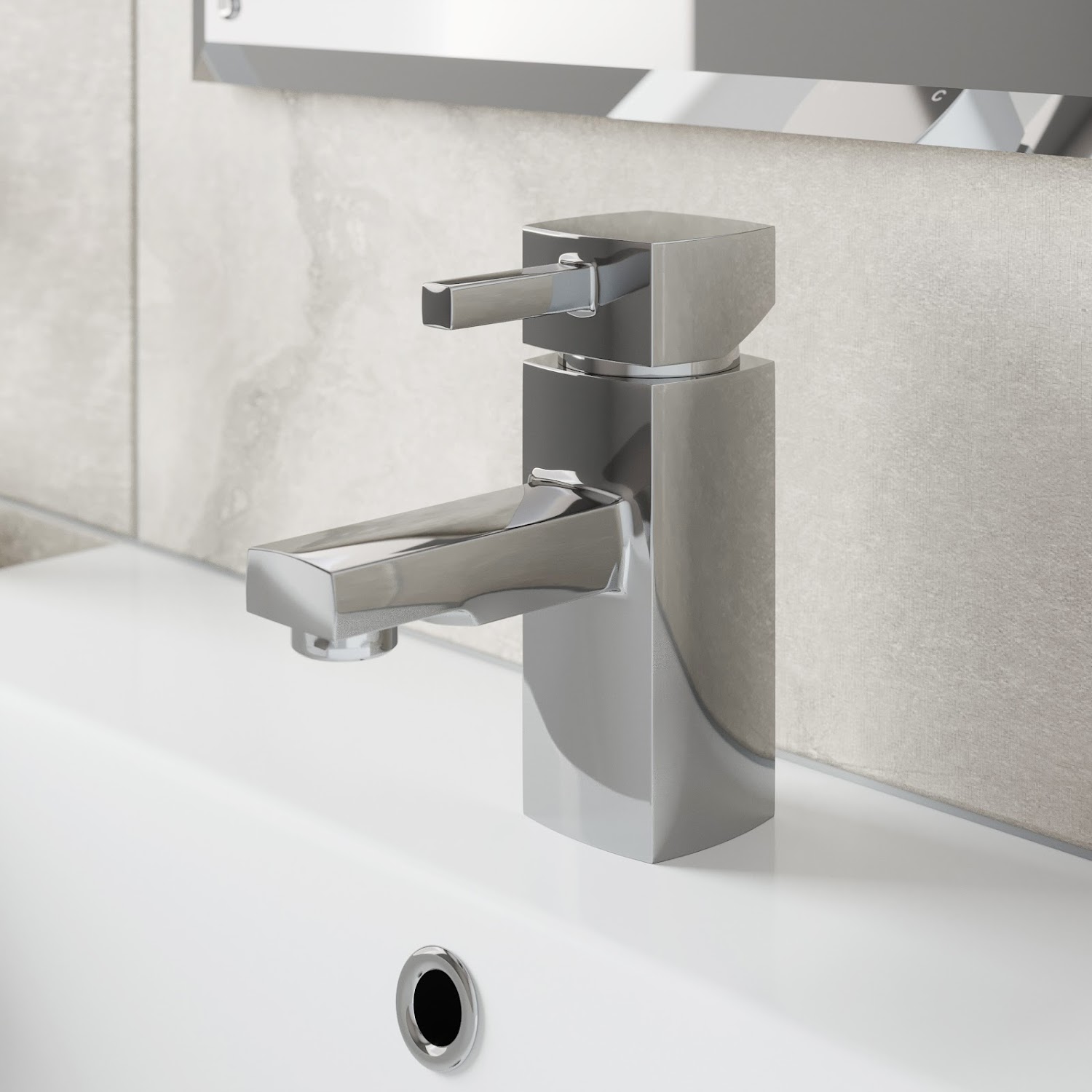 Modern Chrome Brass Bath Filler Shower Basin Mixer Tap Bathroom Taps Set Waste 