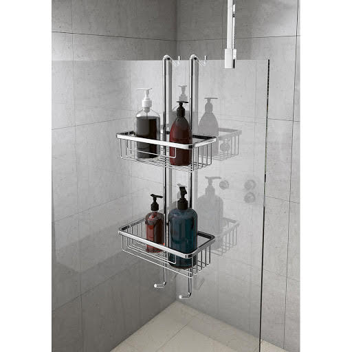 Architeckt Chrome Rust Free Two Tier Hook Over Shower Caddy