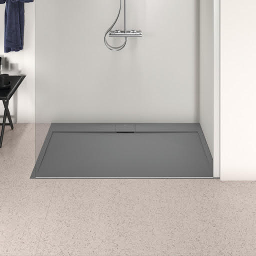 Ideal Standard i.life Ultra Flat S Non Slip Shower Tray 1600 x 800mm Concrete Grey - T5225FS